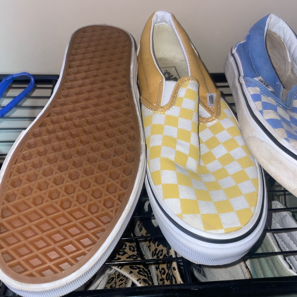 Yellow slip on vans women size 10 men’s 8.5